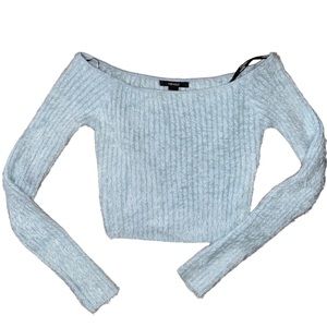 Forever 21 fuzzy long sleeve crop top